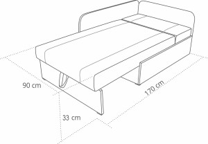 Ecksofa mit Schlaffunktion 90x200 Maxi Graphit/Grau