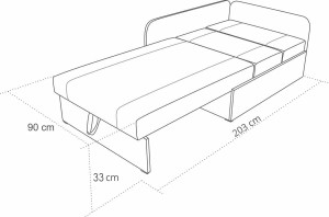 Ecksofa mit Schlaffunktion 90x200 Maxi Graphit/Grau