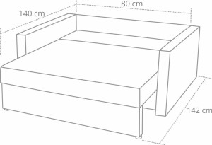 Schlafsessel mit Bettkasten Tedi 1 Schwarz/Grau