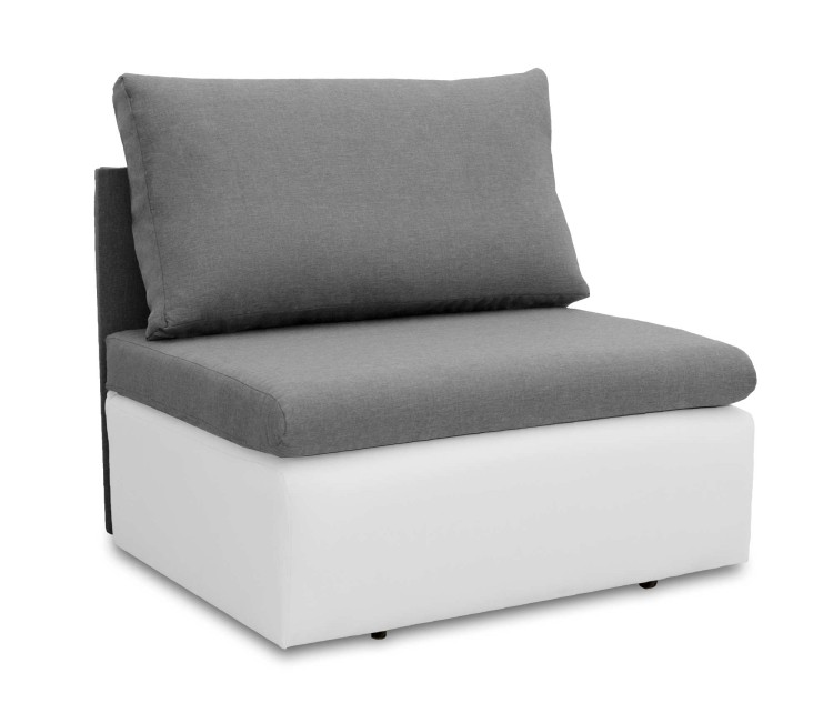 Kleines Einzelschlafsofa mit Bettkasten Toledo Grau/Weiß
