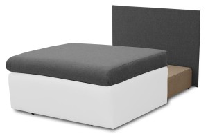 Kleines Einzelschlafsofa mit Bettkasten Toledo Grau/Weiß