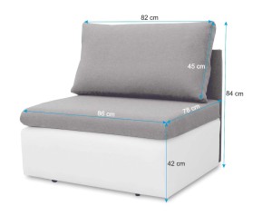Kleines Einzelschlafsofa mit Bettkasten Toledo Grau/Weiß