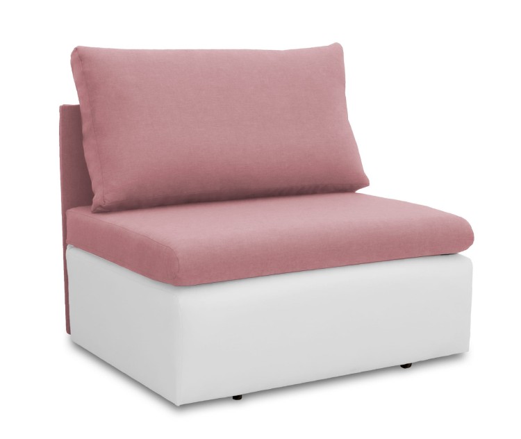 Kleines Einzelschlafsofa mit Bettkasten Toledo Rosa/Weiß