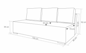 Schlafsofa mit Staukasten Trio Grey