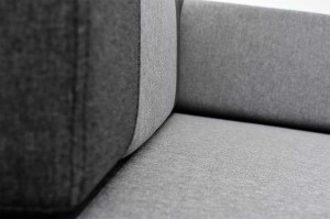 Ecksofa mit Schlaffunktion und Bettkasten Vaxer Ecksofa Navy Blau/Grau