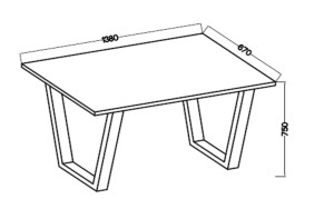 Lofttisch Cezar 138x67 Eiche Lancelot