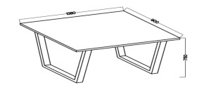 Lofttisch Cezar 138x90 Lancelot Eiche