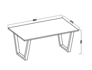 Lofttisch Cezar 185x67 Lancelot Eiche