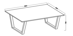 Lofttisch 185x90 Lancelot Eiche