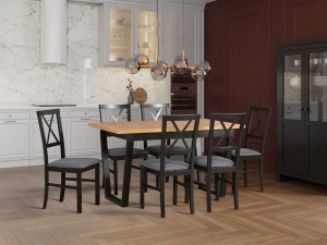 Klapptisch 140/180x80 IKON 2 Schwarz/Eiche Artisan