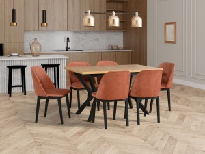 Klapptisch 140/180x80 IKON 4 Schwarz/Eiche Artisan