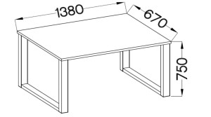 Lofttisch Imperial 138x67 Weiß