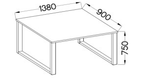 Lofttisch Imperial 138x90 Eiche Artisan