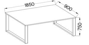 Lofttisch Imperial 185x90 Weiß