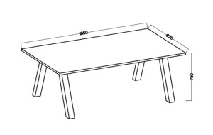 Lofttisch Kleo 185x67 Weiß