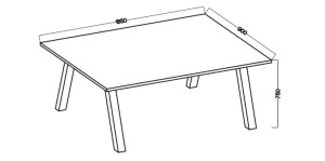 Lofttisch Kleo 185x90 Weiß