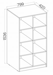 Offenes Bücherregal 80 cm Malta 106 Hellgrau