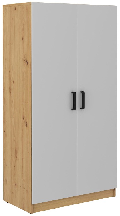 Schrank mit Einlegeböden Malta 107 2D Grau/Eiche Artisan