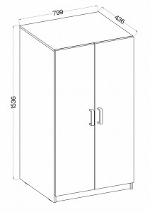 Schrank mit Einlegeböden Malta 107 2D Grau/Eiche Artisan