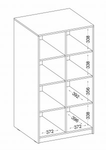 Schrank mit Einlegeböden Malta 107 2D Grau/Eiche Artisan
