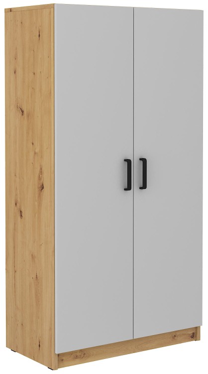 Kleiderschrank Malta 108 2D Grau/Eiche Artisan