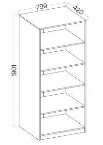 Offenes Bücherregal 80 cm Malta 110 Eiche Artisan