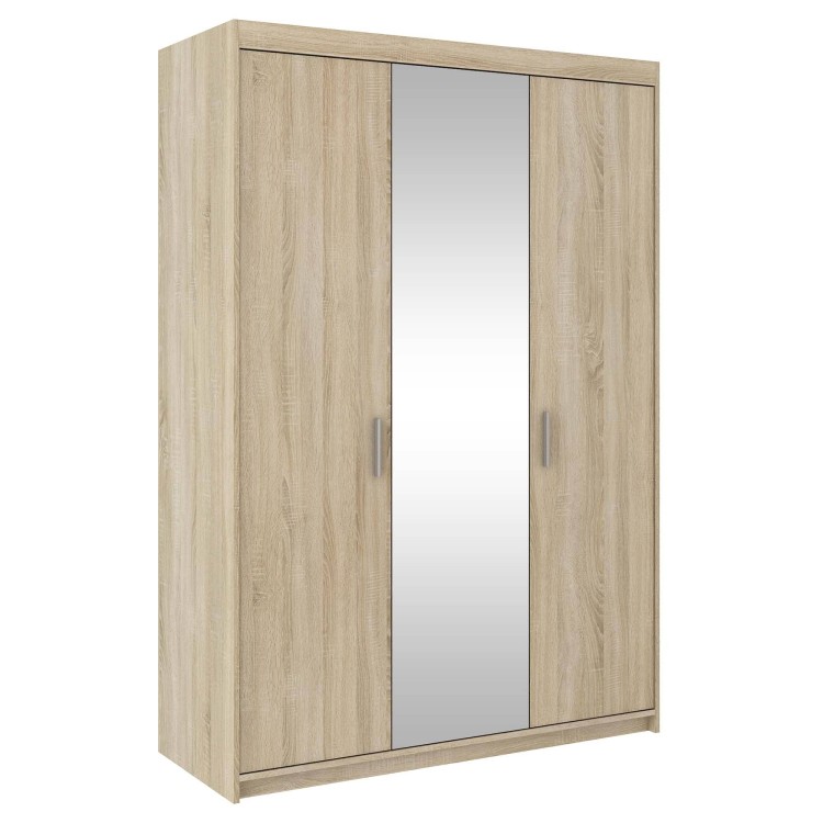 Dreitüriger Kleiderschrank mit Spiegel Elena Sonoma Eiche