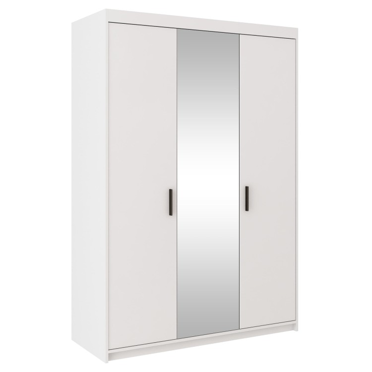 Dreitüriger Kleiderschrank mit Spiegel Elena Weiß