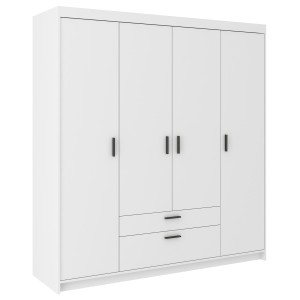 Viertüriger Kleiderschrank Elena 4D WH04 Weiß