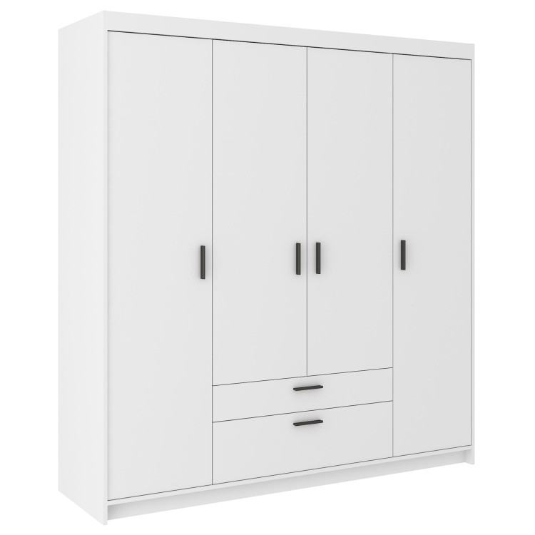 Viertüriger Kleiderschrank Elena 4D WH04 Weiß