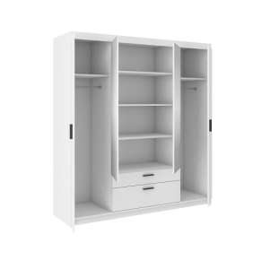 Viertüriger Kleiderschrank Elena 4D WH04 Weiß