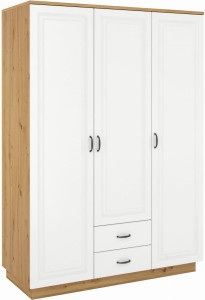 Schrank mit Schubladen Flawia 180 WHAR 3D 2S Weiß/Eiche Artisan