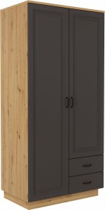 Kleiderschrank mit Schubladen Flawia 120 GRAR 2D 2S Graphit/Artisan