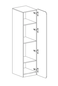 Schrank 45 cm mit Einlegeböden Lorento 02 Weiß/Nasch-Eiche