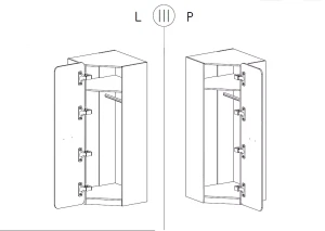 Eckschrank Lorento 14 Weiß/Nasaleiche