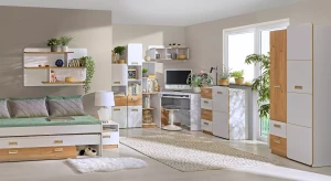 Eckschrank Lorento 14 Weiß/Nasaleiche