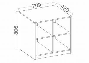 Offener Schrank Malta 101 Hellgrau