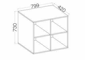 Offener Hängeschrank Malta 103 Eiche Artisan