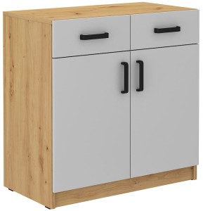 Büroschrank mit Schubladen Malta 105 2F 2S Grau/Eiche Artisan