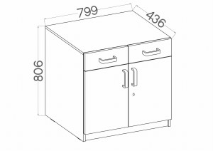 Büroschrank mit Schubladen Malta 105 2F 2S Hellgrau