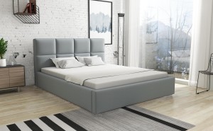 Doppelbett 180x200 mit Matratze - Alaska Graphite eco Leder