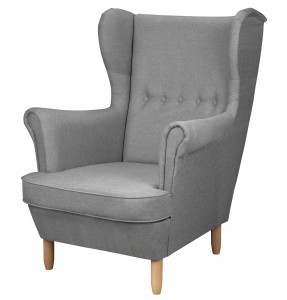 Ohrensessel mit Fußhocker Denver Grey