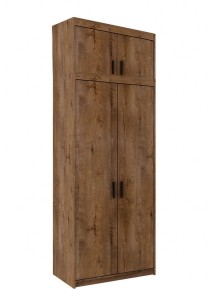 Zweitüriger Kleiderschrank mit Aufsatz Elena Eiche Lefkas