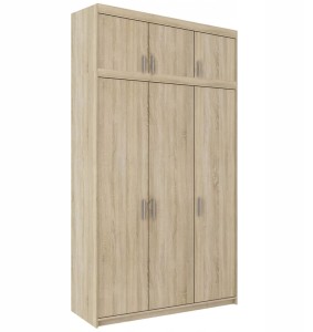 3-türiger Kleiderschrank Elena 3D SO03 mit Aufsatz NAEL SO03 Sonoma Eiche