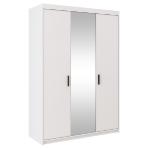 Dreitüriger Kleiderschrank mit Spiegel und Auszug Elena Weiß