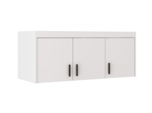 Dreitüriger Kleiderschrank mit Spiegel und Auszug Elena Weiß