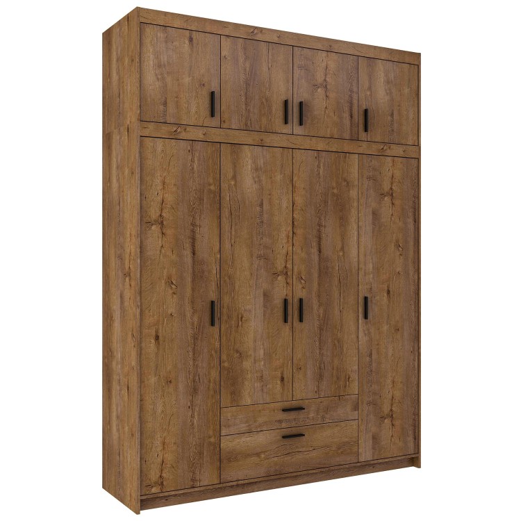4-türiger Kleiderschrank Elena 4D DL04 mit Erweiterung NAEL DL04 Eiche Lefkas