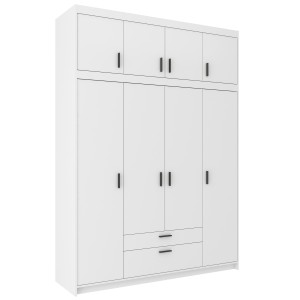 4-türiger Kleiderschrank Elena 4D WH04 mit Erweiterung NAEL WH04 Weiß