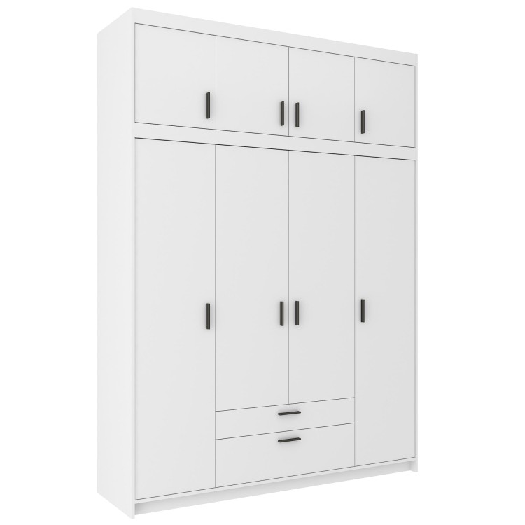 4-türiger Kleiderschrank Elena 4D WH04 mit Erweiterung NAEL WH04 Weiß