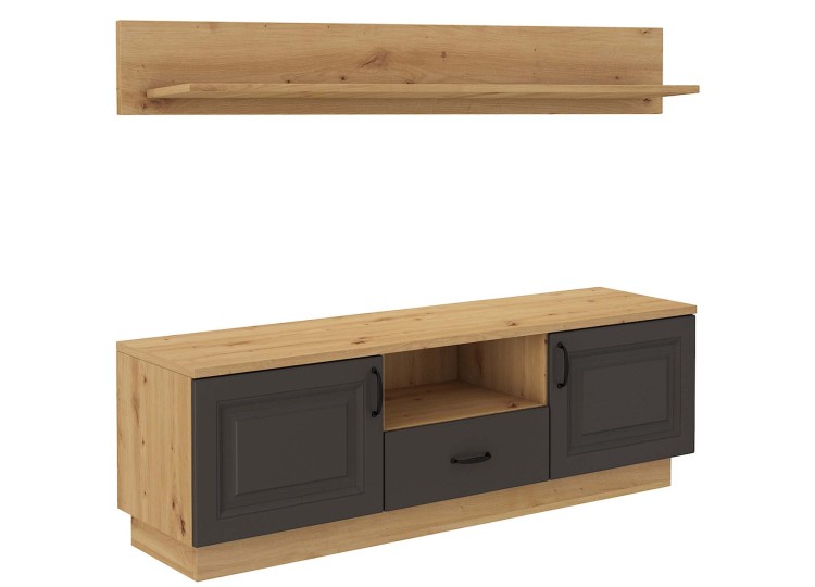 Flawia GRAR RTV 2D 1S Schrank mit Hängeregal Graphit/Artisan
